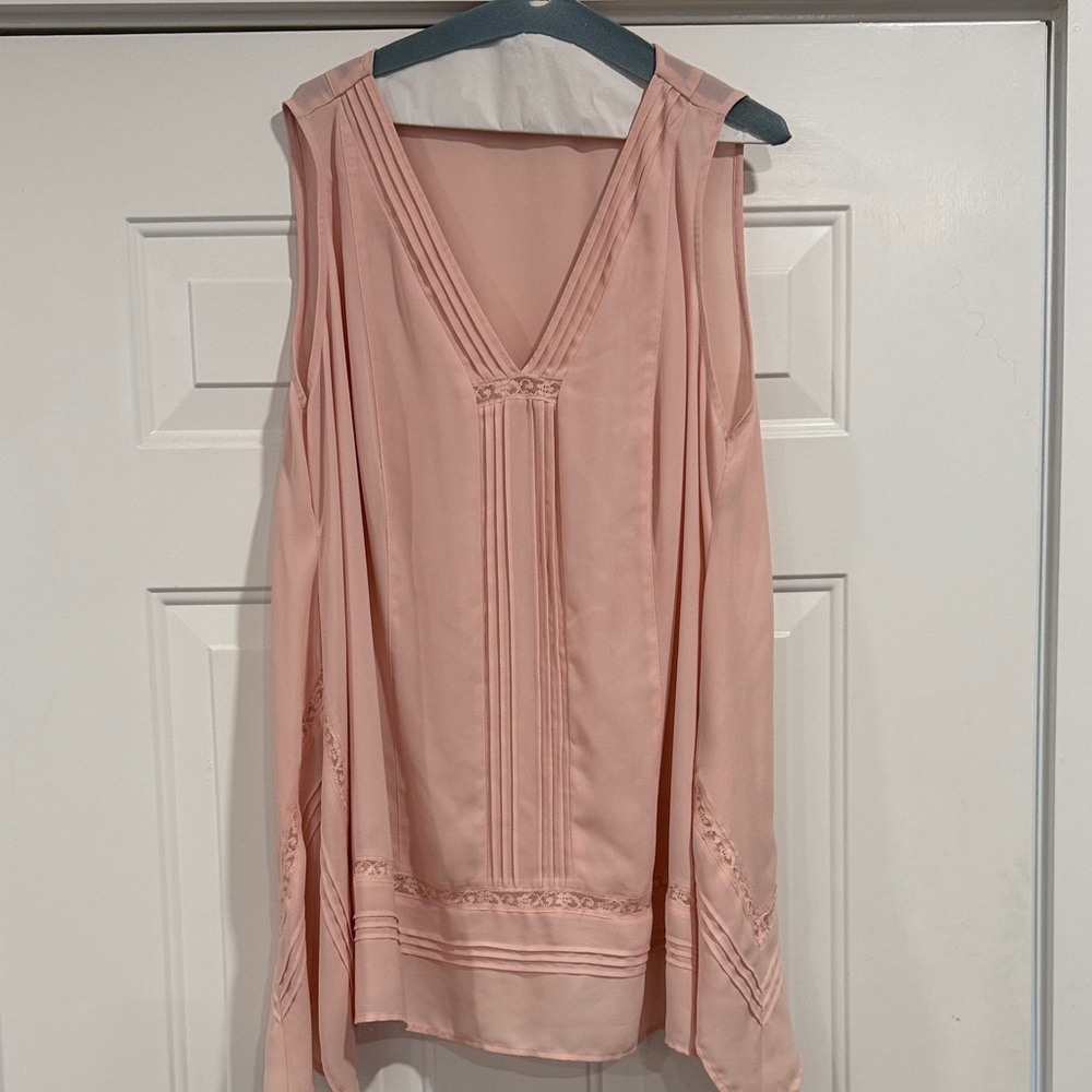 NY Collection Pink Sleeveless Blouse